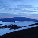 View of the classic outline Mauna Loa at sunset