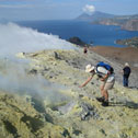Steaming fumaroles
